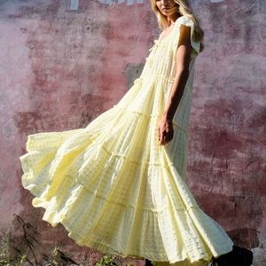 Innika Choo Alotta Gud Butter Broderie Maxi Dress Size M